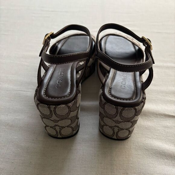 NWT Coach Gale Wedge Sandal Signature Jacquard CAA26 Women’s 9B - Picture 6 of 11
